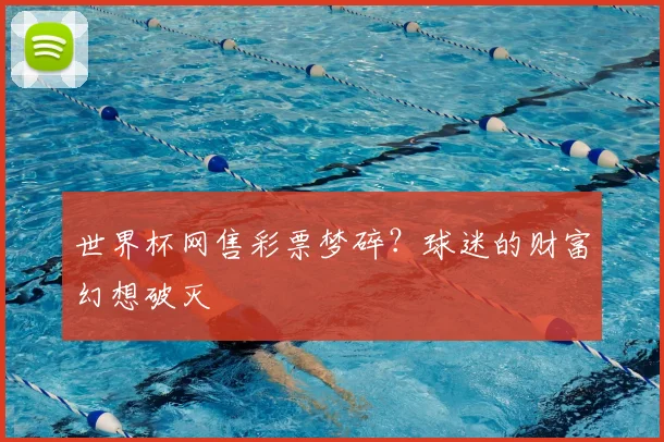世界杯网售彩票梦碎?球迷的财富幻想破灭
